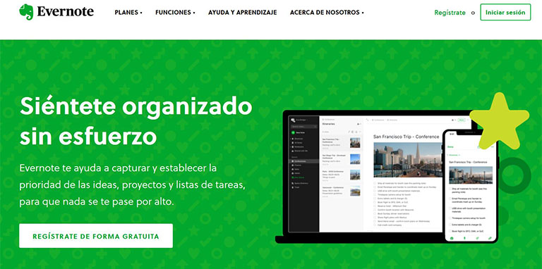 Aplicaciones durante el coronavirus: Evernote
