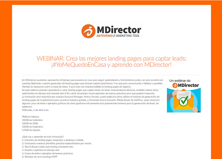 Eventos de Marketing que puedes disfrutar desde casa: MDirector