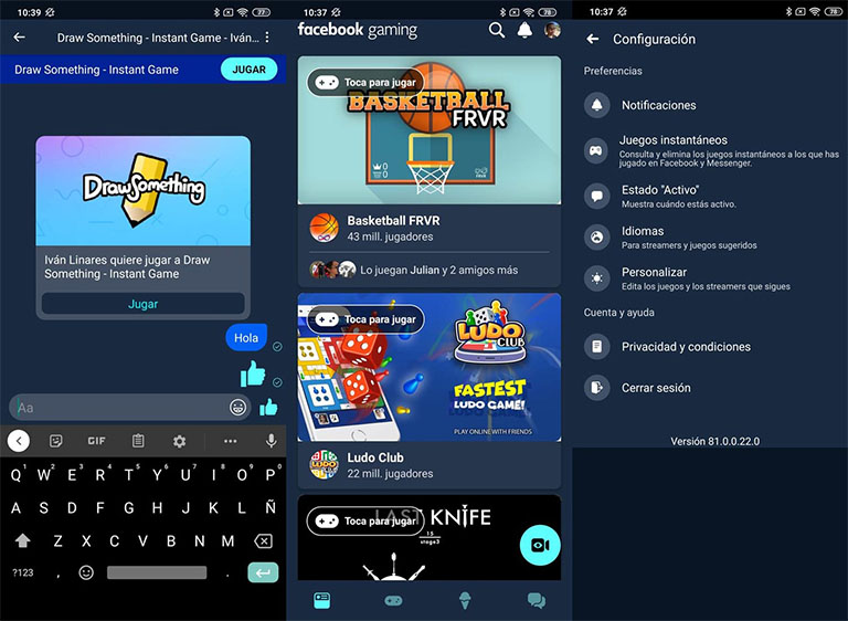 Primer vistazo a Facebook gaming