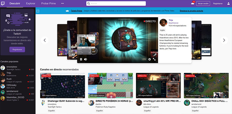 La plataforma de streaming para videojuegos Twich