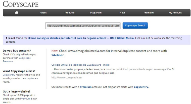 Verificar si el contenido es duplicado