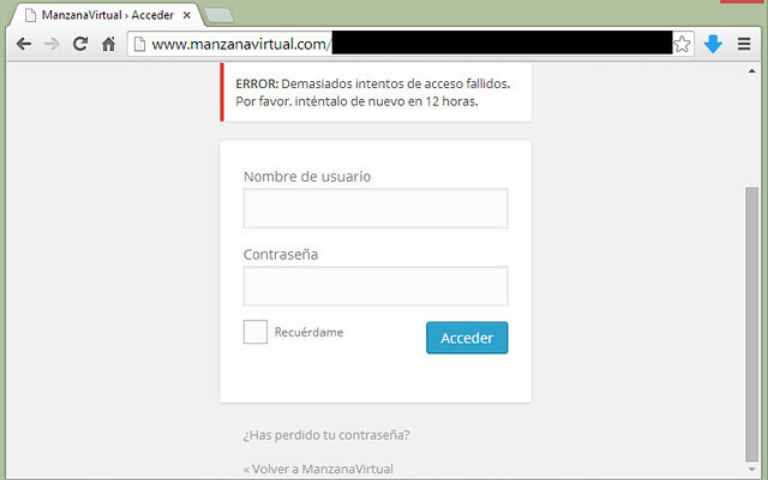 Límite de intentos fallidos en WordPress