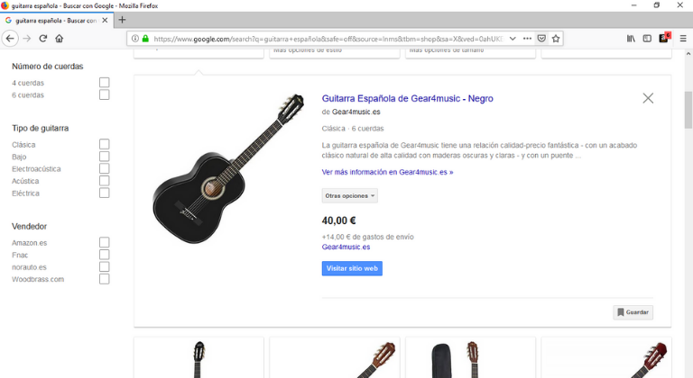 Descripción de los productos