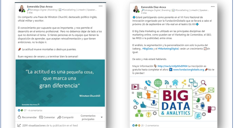 Contenido de interés en LinkedIn
