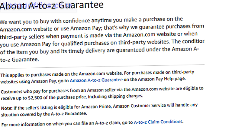 Garantía de Amazon "A-to-z"