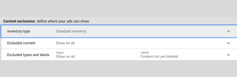 Exclusiones de contenido
