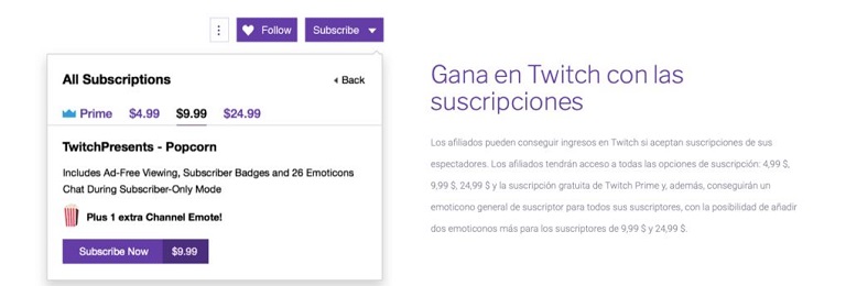 Ganar suscriptores en Twitch