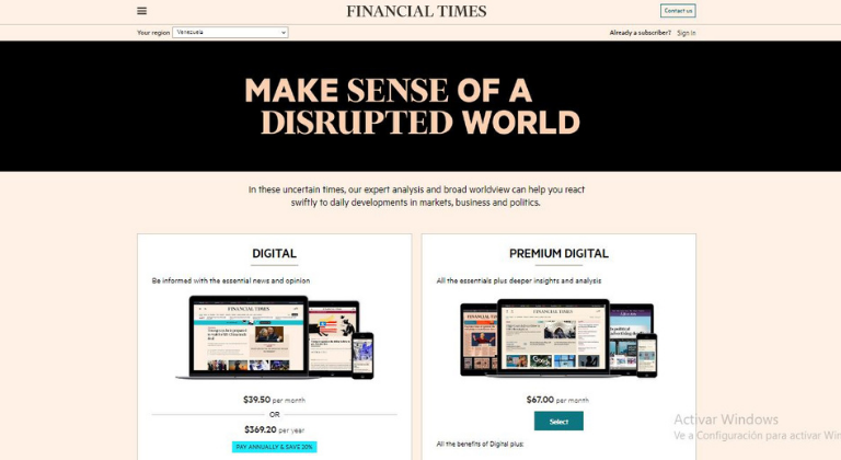 Ejemplo de Financial Times