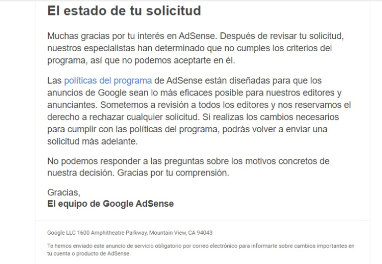 Suficiente contenido publicado