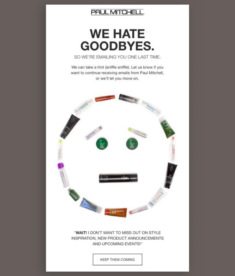 Email de recuperación de Paul Mitchell