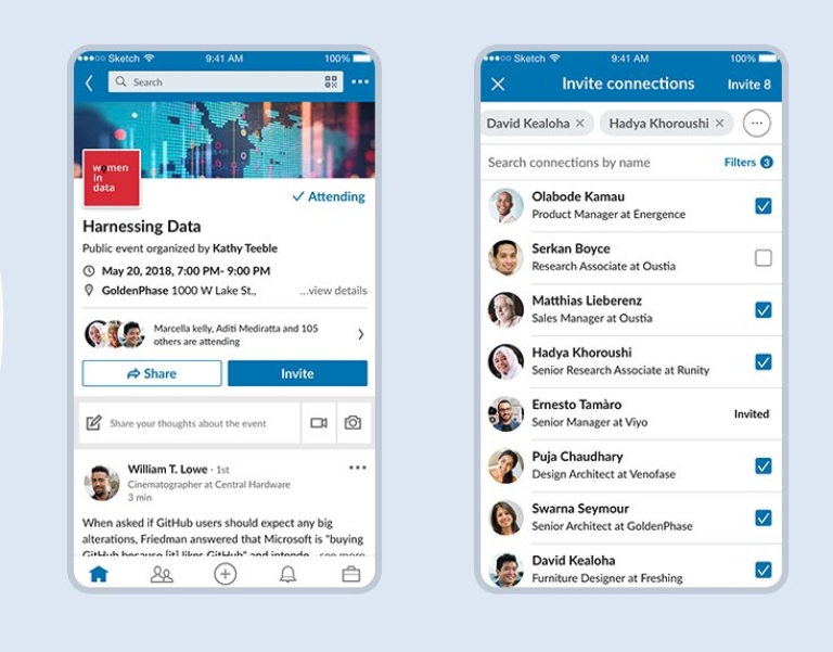 Tipos de eventos en LinkedIn