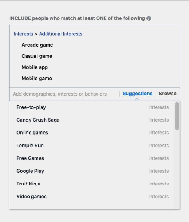 Intereses del público joven