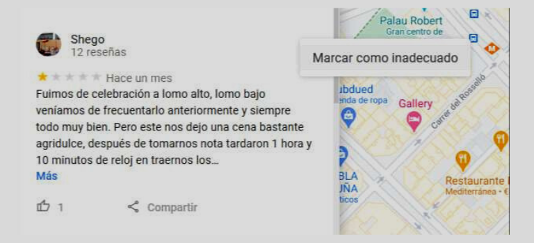 Marcar reseña inapropiada