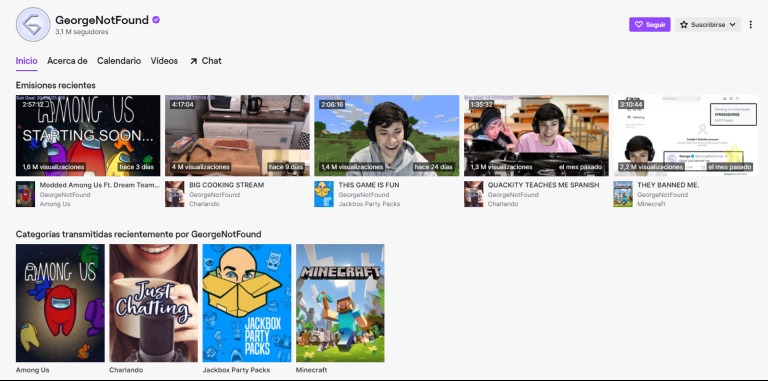 streamers más vistos del mundo: GEORGENOTFOUND