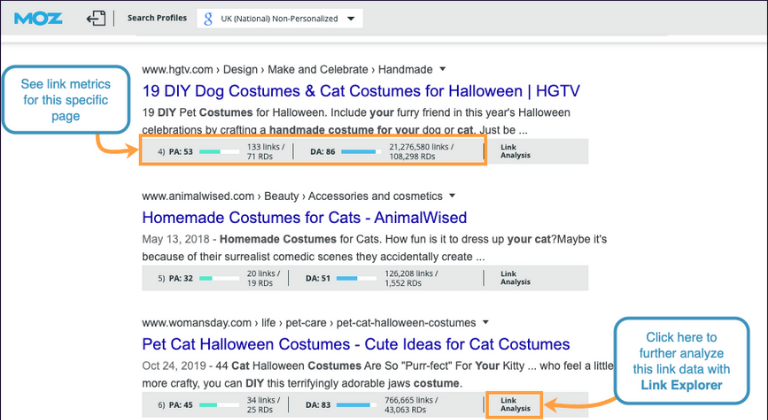 Extensiones de Chrome para marketing digital: MozBar