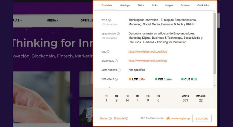 Extensiones de Chrome para marketing digital: SEO Pro Extension