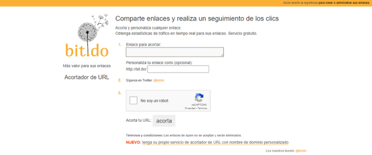 Acortador de URL: Bit.do