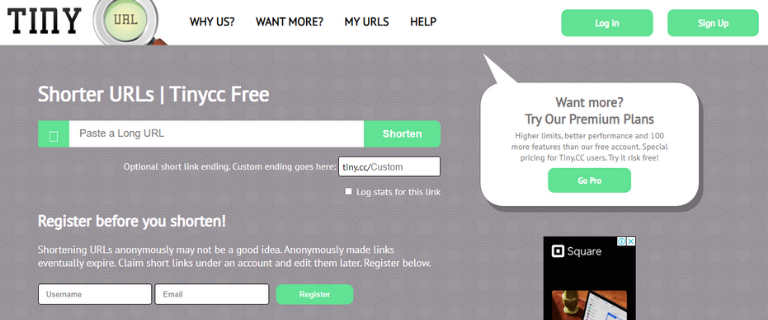 Acortador de URL: Tiny.cc
