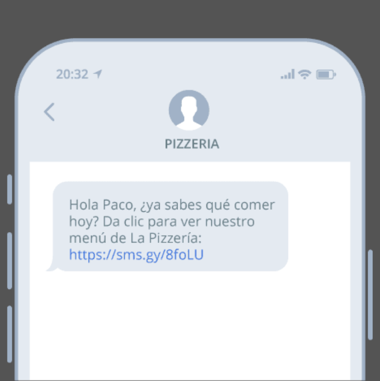 Crea un mensaje de texto personalizado para cada cliente