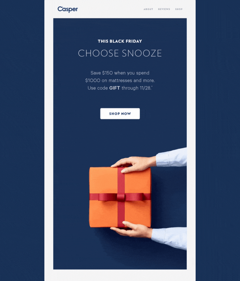 Ejemplos campañas Black Friday: Casper