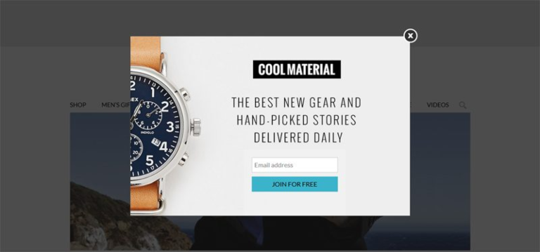 Tipos de pop up: pop ups para ofertas