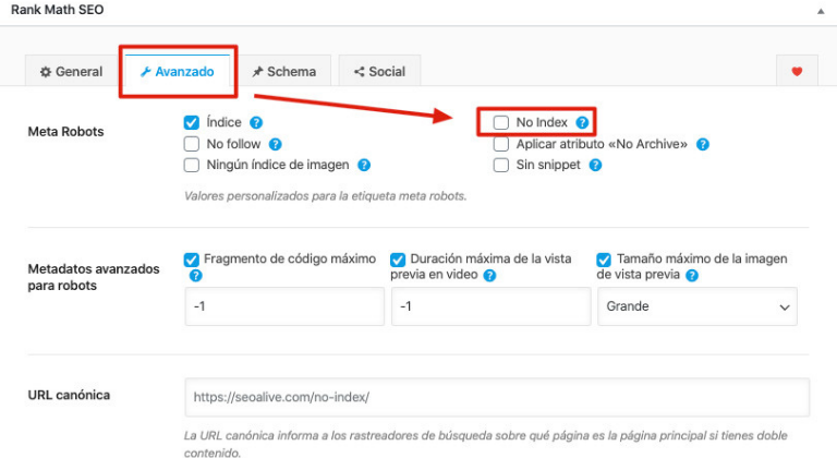 Revisa que tus páginas no tengan la etiqueta "no-index": checklist SEO