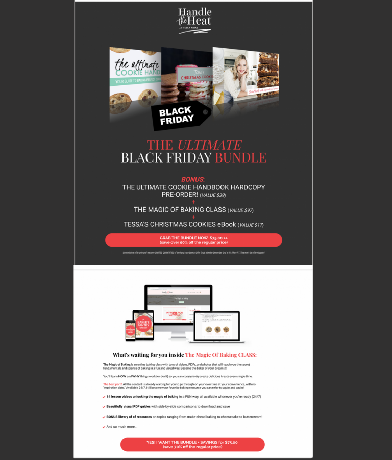 Landing page de Black Friday: título atractivo 