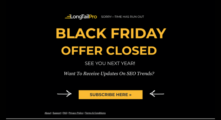 Landing page de Black Friday: expiración de la oferta