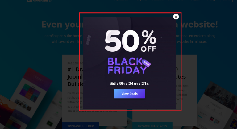 Diseña pop up atractivos para este Black Friday