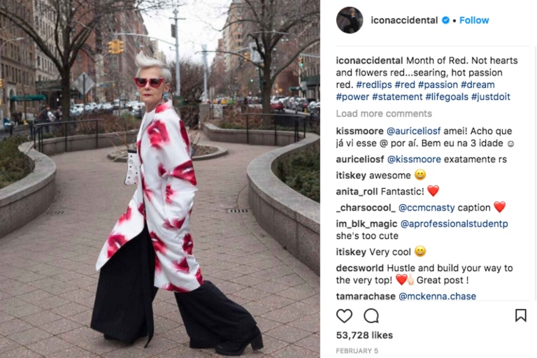 Ejemplos de influencer marketing para mayores de 50: accidental icon