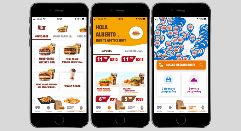 aplicación de hamburguesas