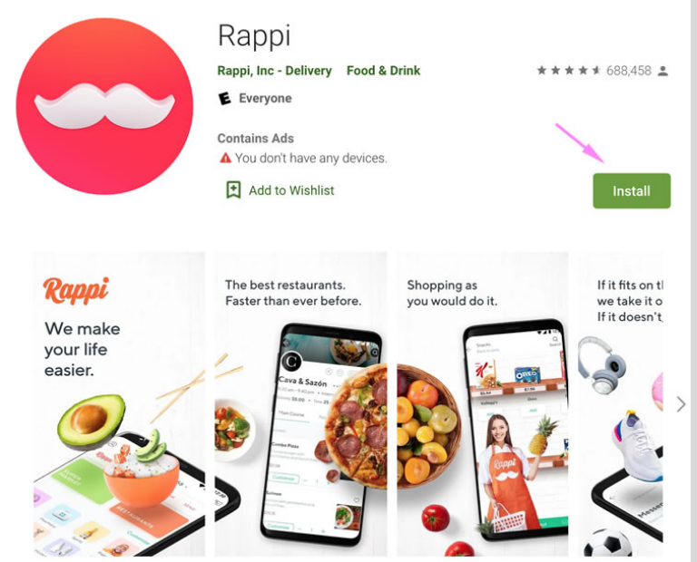 Incluye capturas de pantalla para posicionar tu app de comida