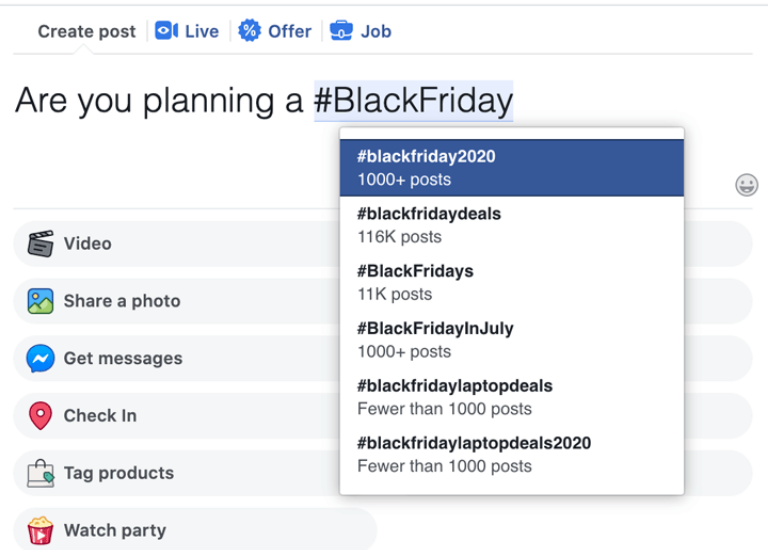 Busca hashtags relacionados