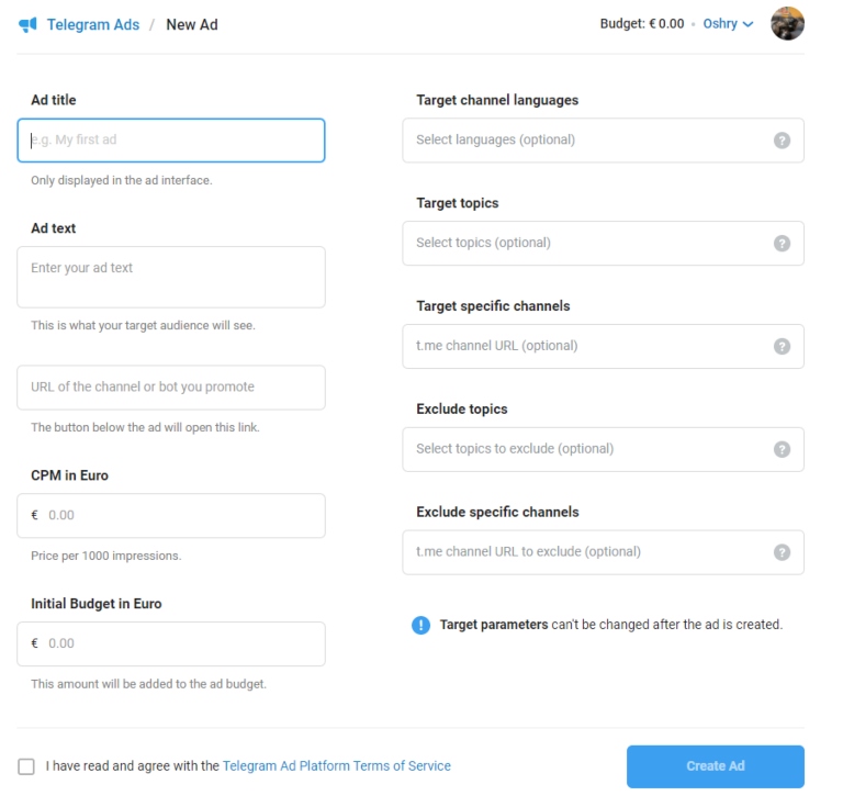 Utilizar Telegram Ads: cómo crear anuncios