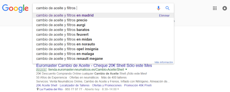 Identificar 10 keyword en el negocio