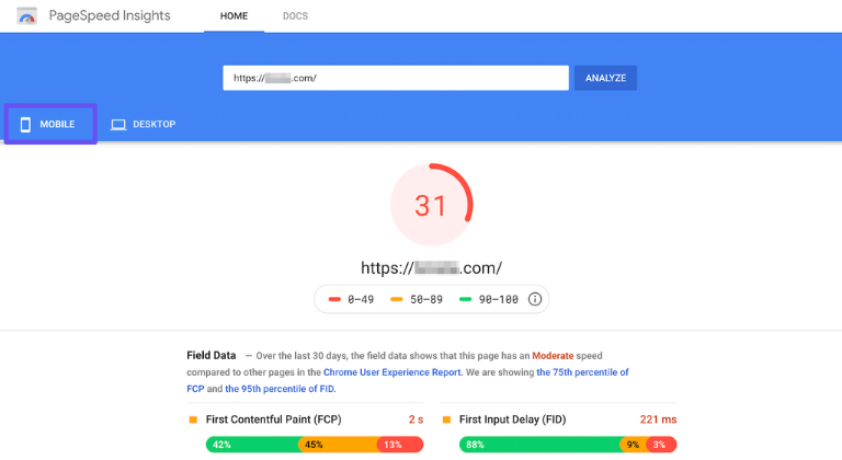 Pagespeed Insights de Google