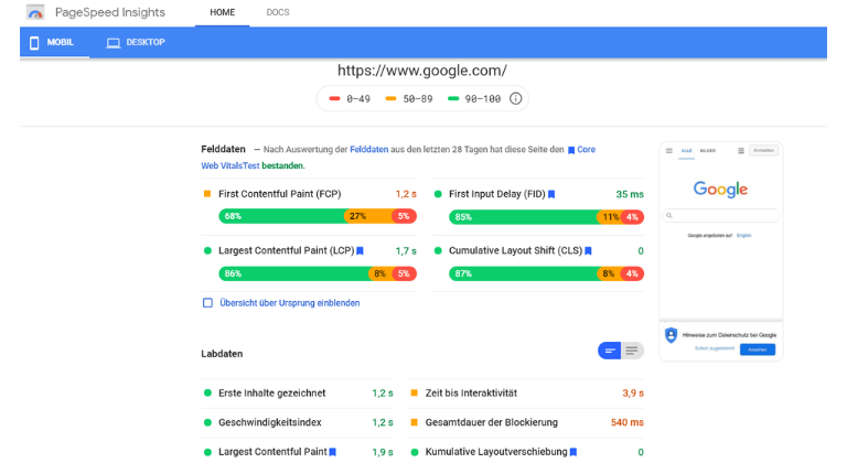 Pagespeed Insights de Google