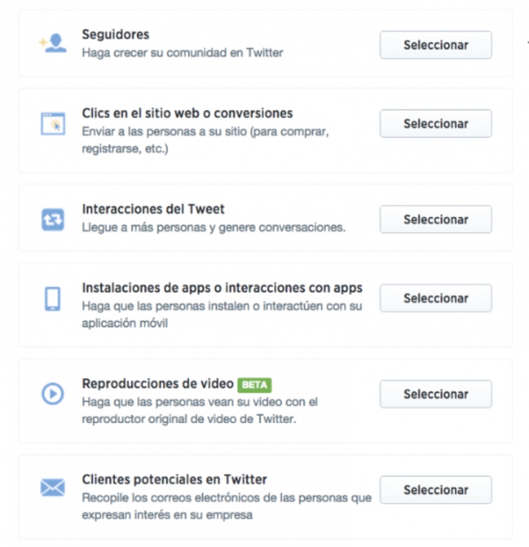 Tipos de segmentación Twitter