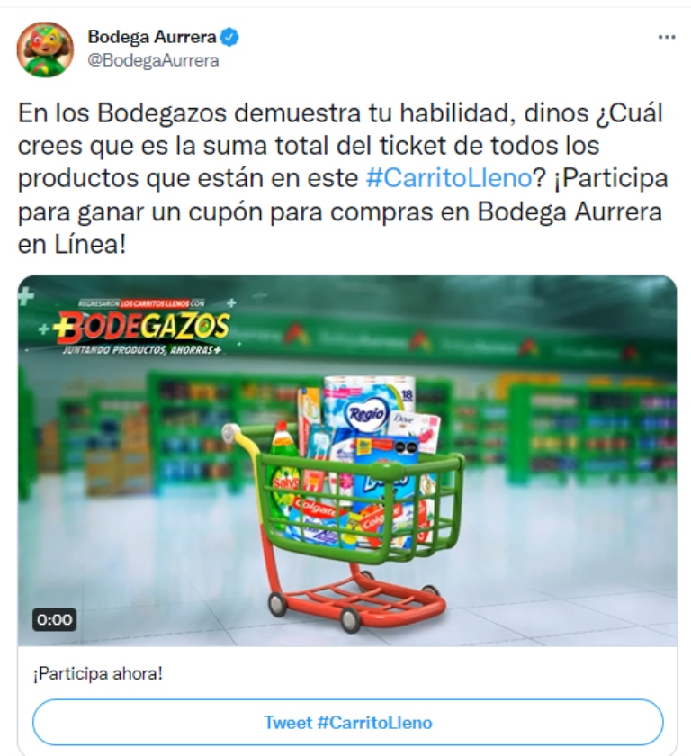 Mejores campañas de Twitter Ads en el 2021: Bodega Aurrera