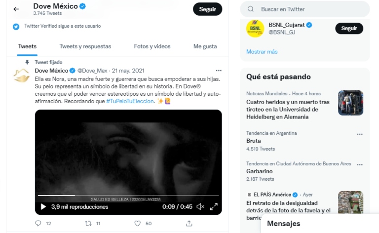 Mejores campañas de Twitter Ads en el 2021: Dove