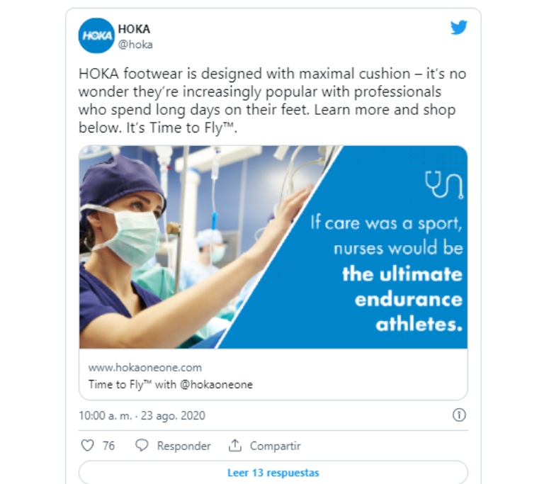 Mejores campañas de Twitter Ads en el 2021: Hoka