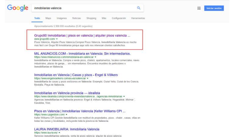 Enfócate en las concordancias de keywords