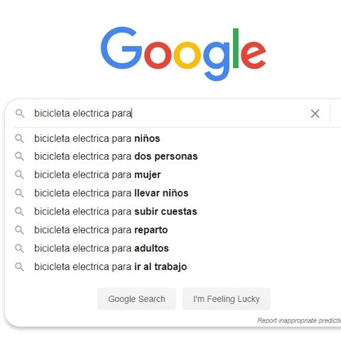 Formato de autocompletado de Google