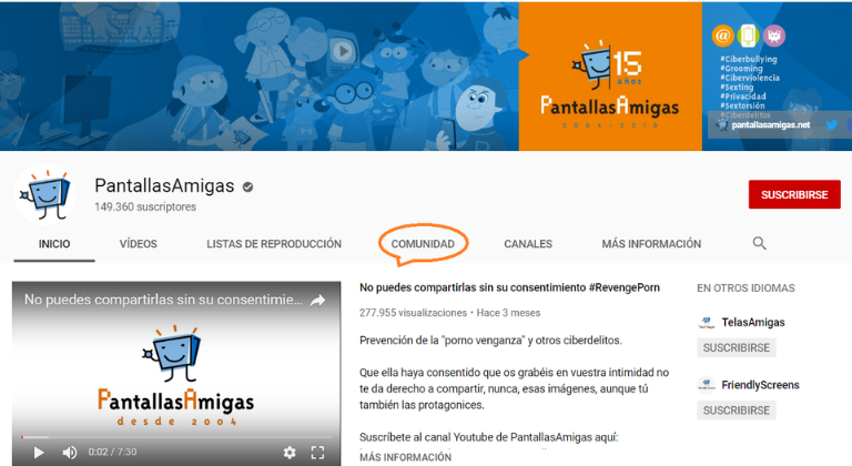 Funcionamiento de una comunidad de YouTube