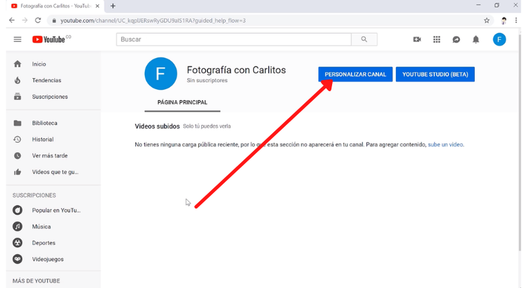 Personaliza tu canal