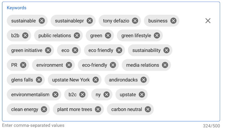 Definir las palabras claves