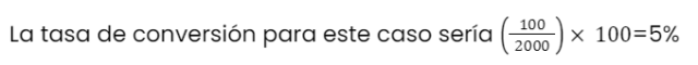 Ejemplo tasa de conversión